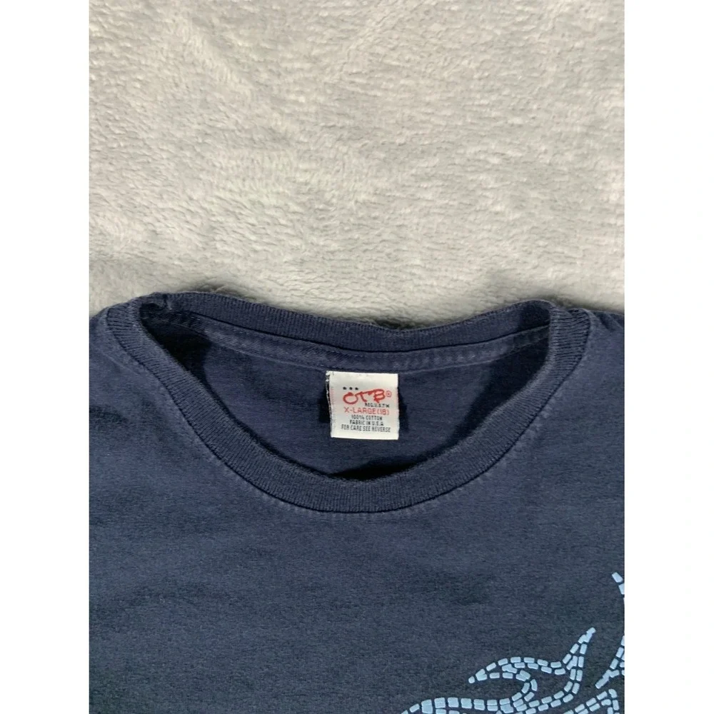 Otb Boys XL Blue T-Shirt Tribal Dragon Graphic Vintage